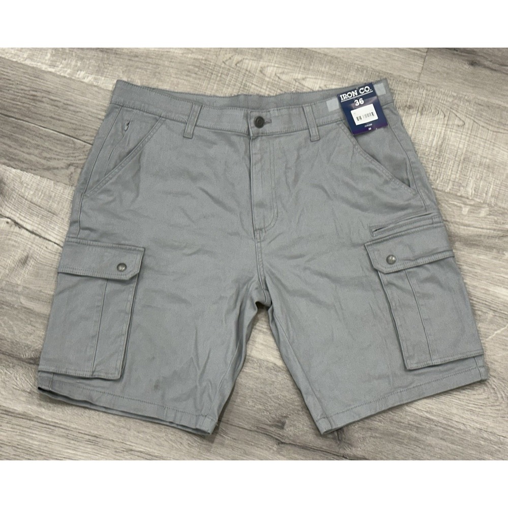 Iron Clothing Co. Men Regular Fit Stretch Cargo‎ Short with Side Zipper Cargo 36